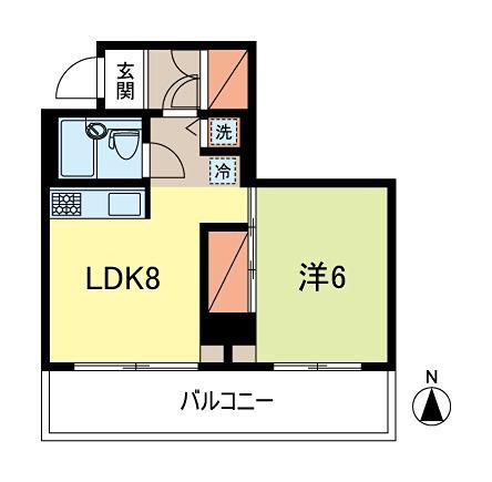 新高円寺ツインビル(1LDK/7階)の間取り写真