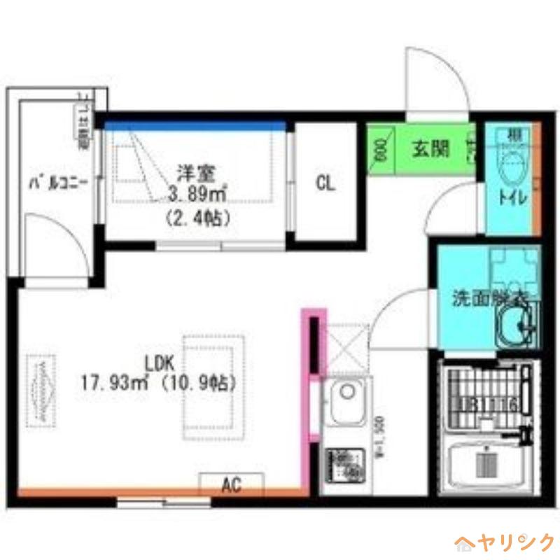 RADIANCE新川橋(1LDK/3階)の間取り写真