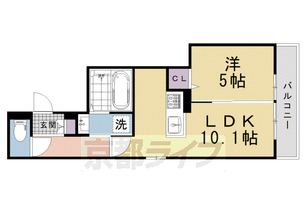 KITAOJI RESIDENCE(1LDK/2階)の間取り写真