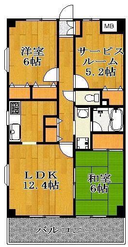 アレグリア芝山(2SLDK/1階)の間取り写真