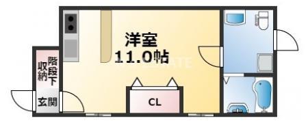 JS大同町(ワンルーム/1階)の間取り写真