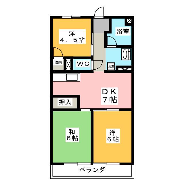 春日グリーンハイツ(3DK/2階)の間取り写真