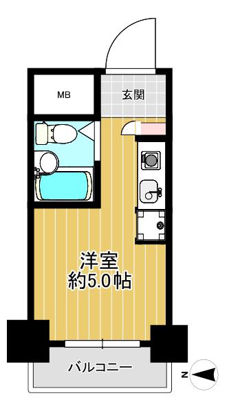 リヴェール多摩センター(1K/5階)の間取り写真
