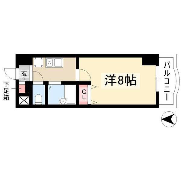現代ハウス大須(1K/3階)の間取り写真