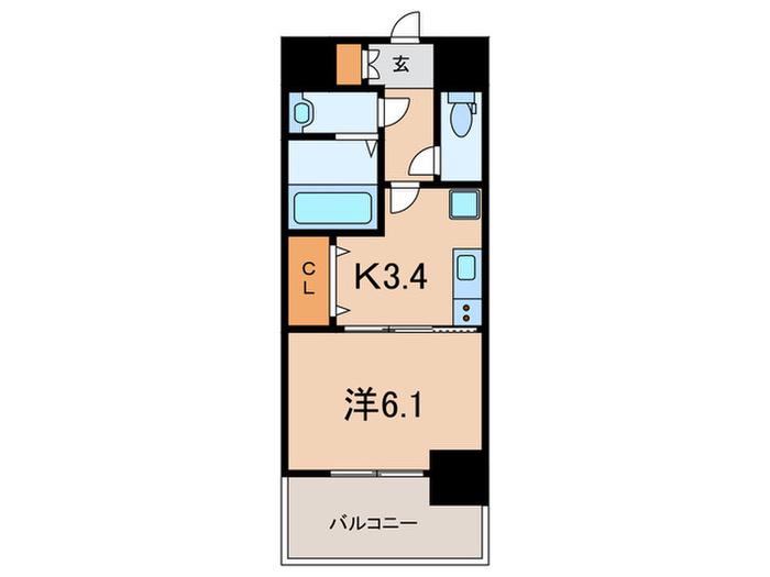THEORY KOBE ANESIA(1K/12階)の間取り写真