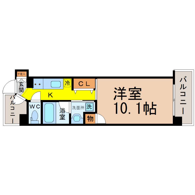 CHIKUSA RISE(1K/9階)の間取り写真