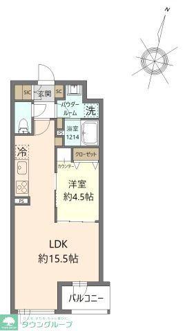 PARK SIDE VILLA(1LDK/2階)の間取り写真