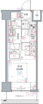 クレヴィスタ横浜関内II(1K/9階)の間取り写真
