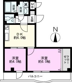 サンライトマンション(2DK/3階)の間取り写真