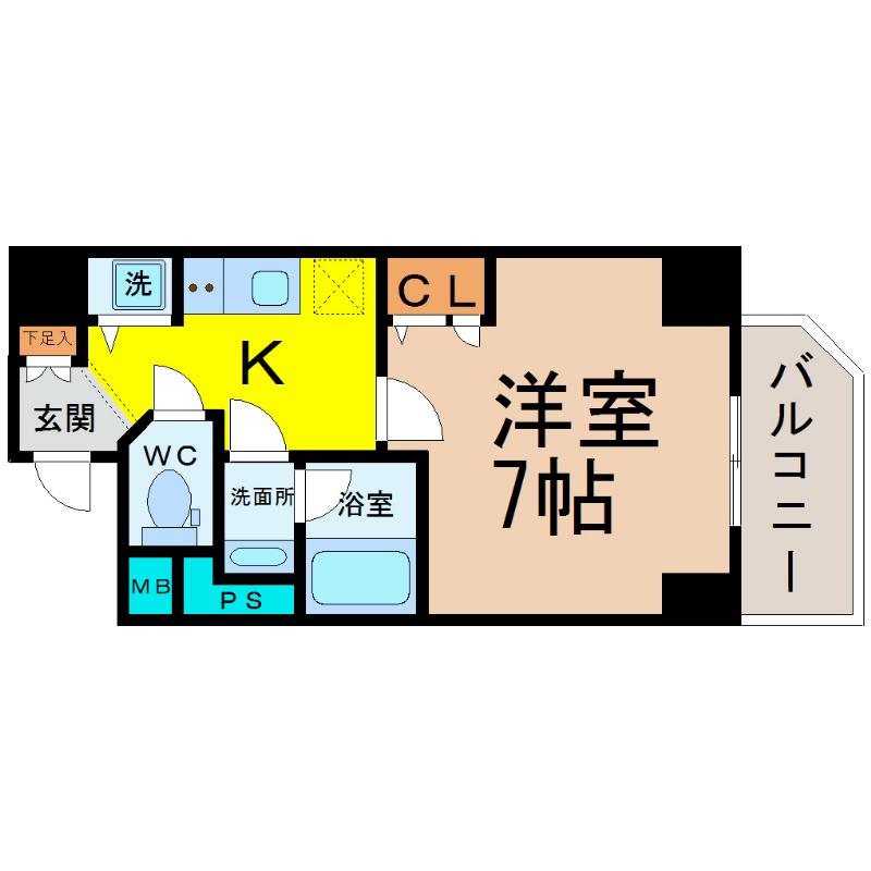 エイペックス名古屋栄 PREMIER LIFE(1K/12階)の間取り写真