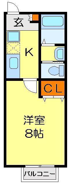 キャメル川越岸町(1K/1階)の間取り写真