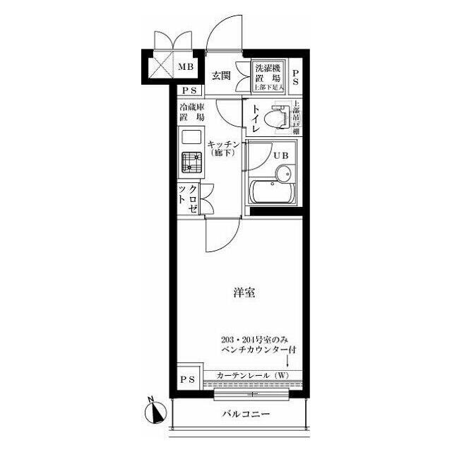 ルーブル蒲田南弐番館(1K/2階)の間取り写真