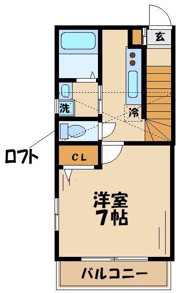 アムールIZUMI(1K/2階)の間取り写真