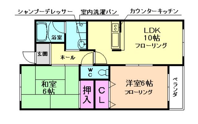 コートハウス神田(2LDK/3階)の間取り写真