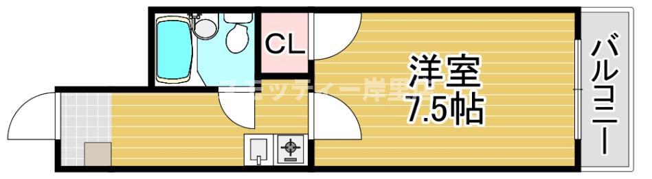 スカイハイツ中加賀屋(1K/7階)の間取り写真