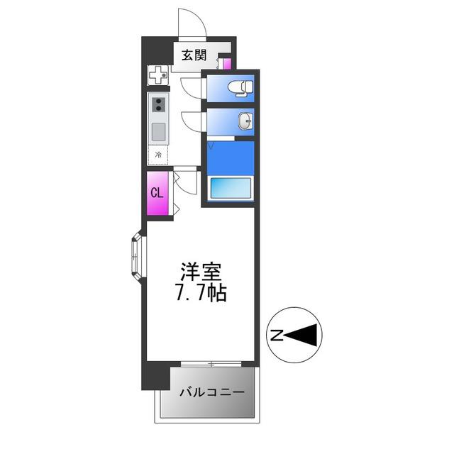 LA DOUCEUR荒本(1K/11階)の間取り写真