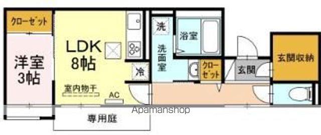 ガーデンコート武町(1LDK/1階)の間取り写真