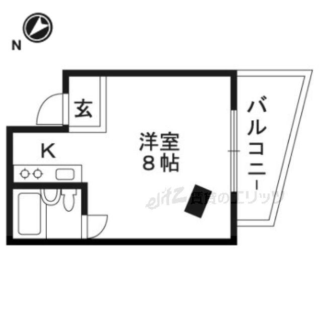 アンフィニィ富田(ワンルーム/2階)の間取り写真