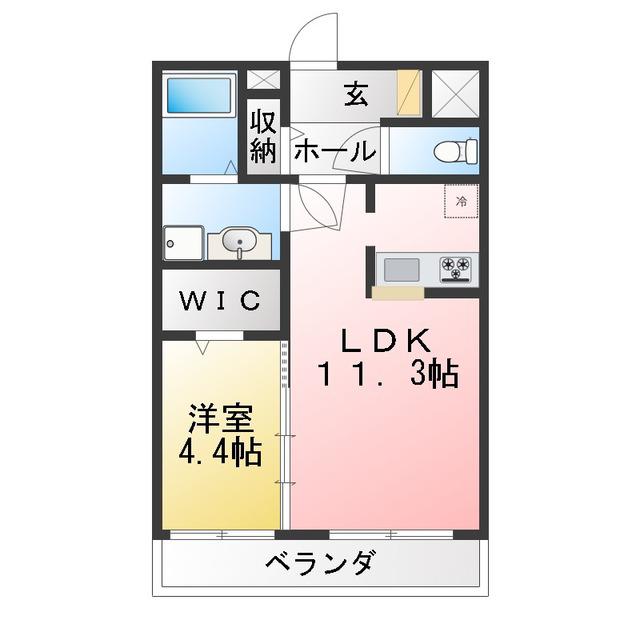 WILL(1LDK/2階)の間取り写真