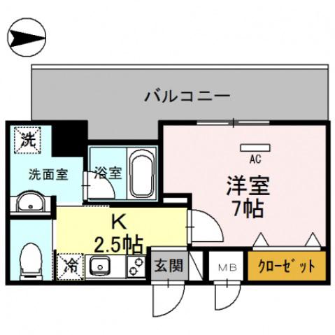 LAVART森之宮(1K/4階)の間取り写真