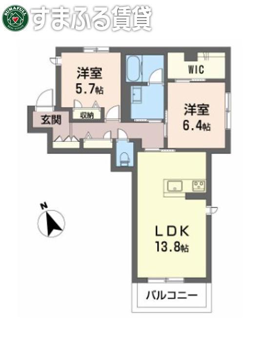 アーバン ビレッジ(2LDK/3階)の間取り写真