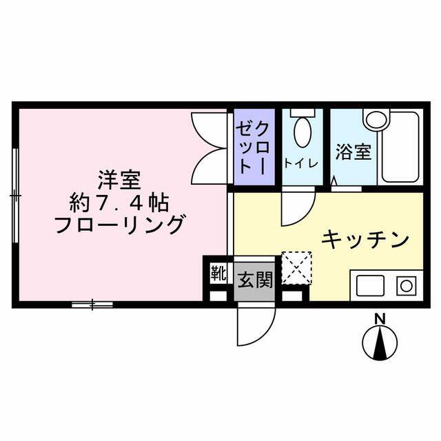 野瀬の家(1K/1階)の間取り写真