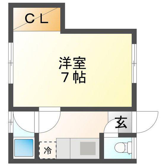 ウルドミール江戸橋(1K/2階)の間取り写真