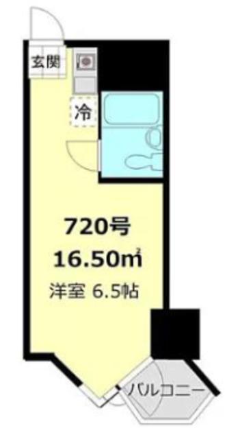 東京ベイビュウ(ワンルーム/8階)の間取り写真