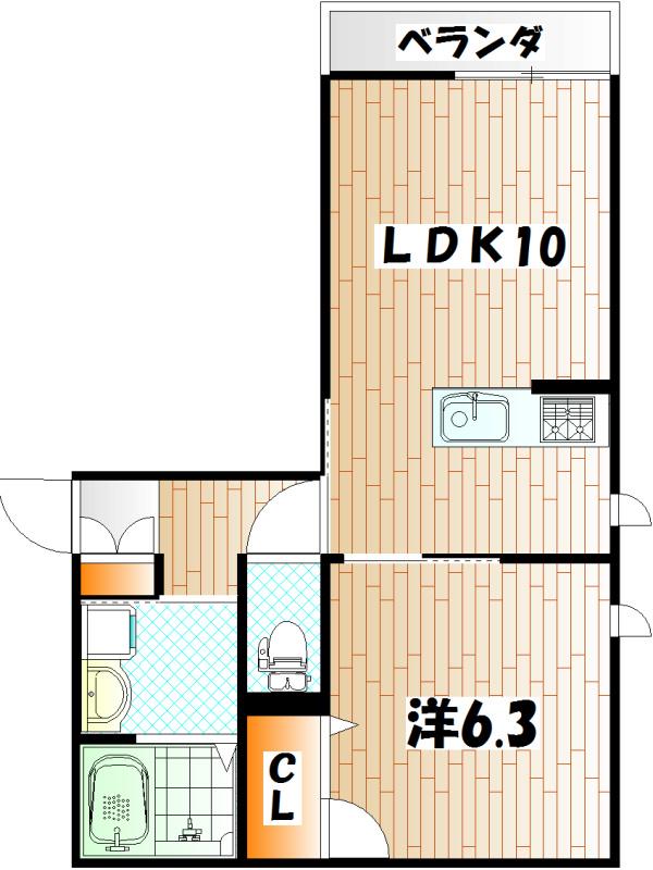 COZYCOURT赤坂(1LDK/1階)の間取り写真