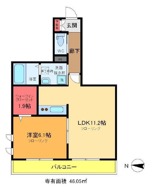 GOLD LIFE(1LDK/1階)の間取り写真