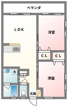 Y S-HOUSE(2LDK/3階)の間取り写真