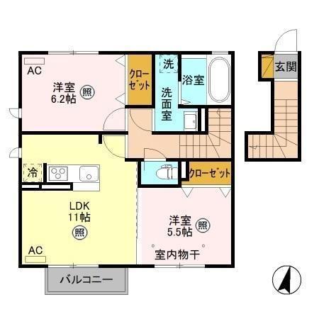 アルストロメリア(2LDK/2階)の間取り写真