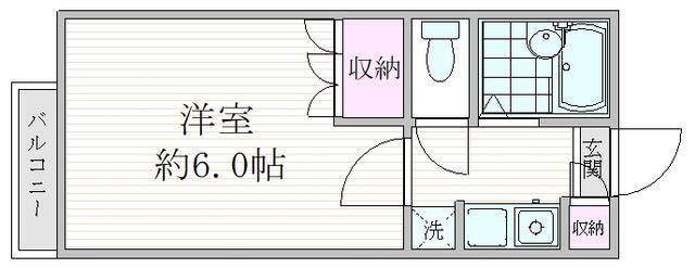 メゾンドルミエール(1K/2階)の間取り写真