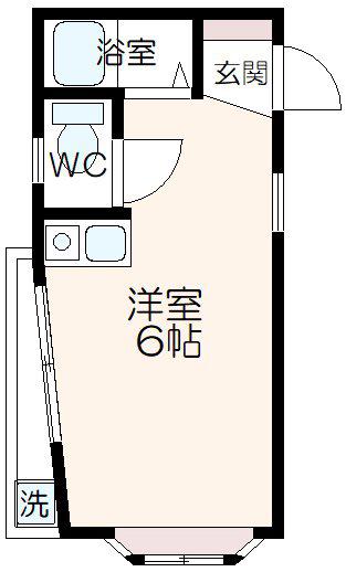 ハイツフィールド(ワンルーム/1階)の間取り写真