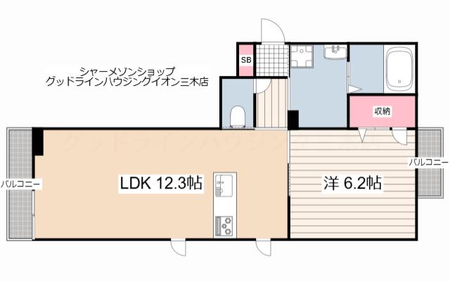 アウローラシエル(1LDK/2階)の間取り写真