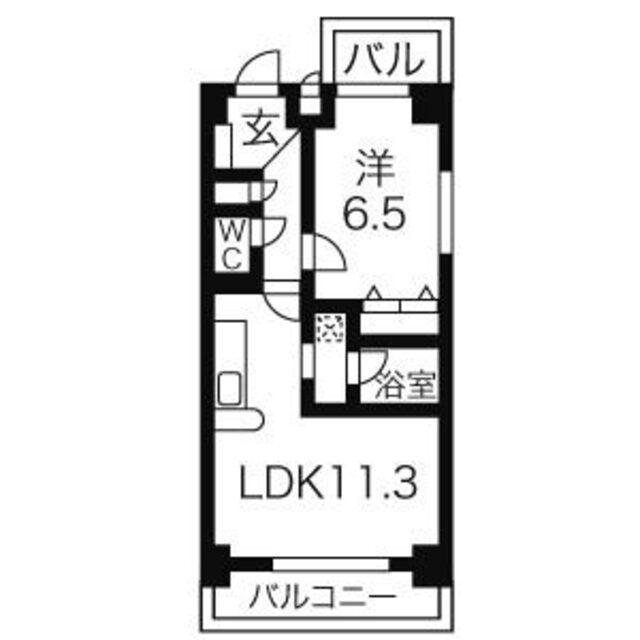 ST PLAZA イースト(1LDK/4階)の間取り写真