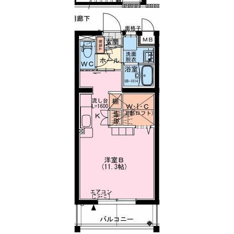 ラファエラ(ワンルーム/1階)の間取り写真