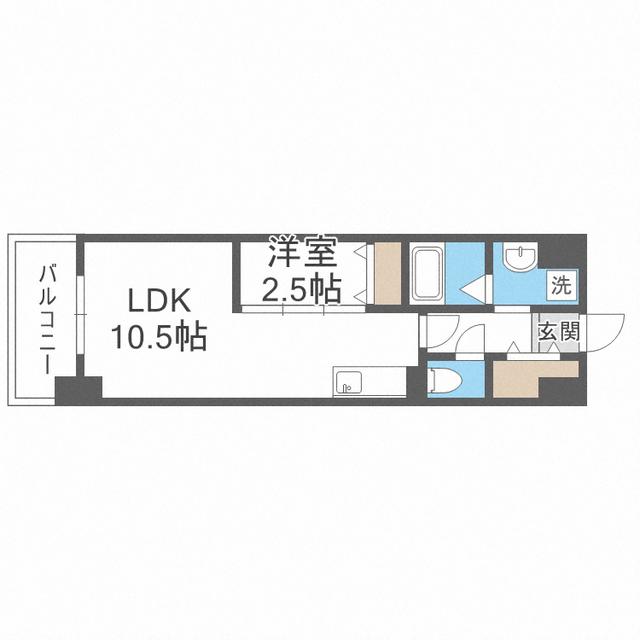 LIFEFIELD銀天町(1LDK/5階)の間取り写真