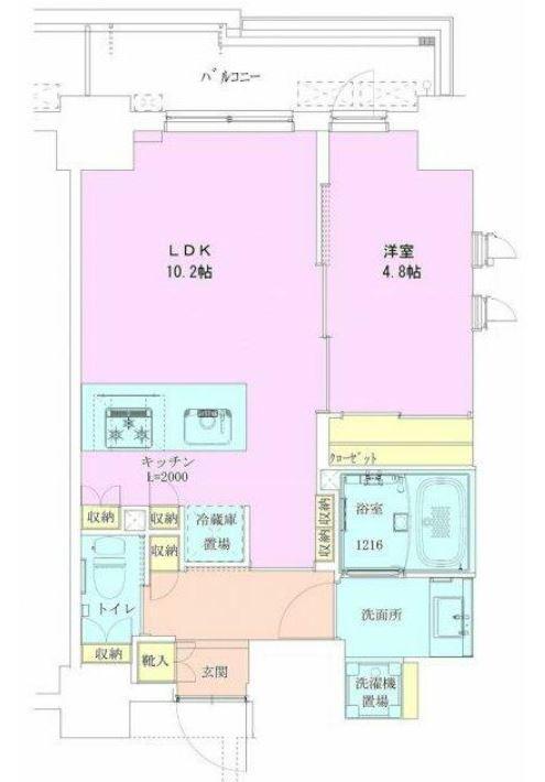 恵比寿レジデンス弐番館(1LDK/6階)の間取り写真