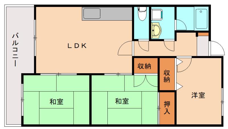 ケイエル姪浜(3LDK/3階)の間取り写真
