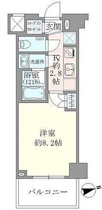 EVERTOW CHOJAMARU(1K/2階)の間取り写真