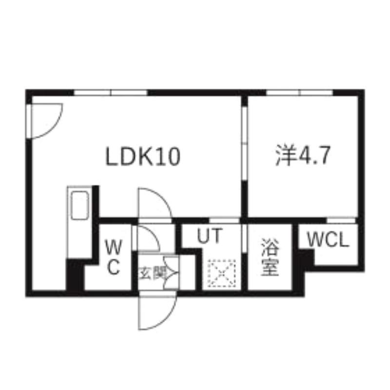 BELL COURT発寒南(1LDK/4階)の間取り写真