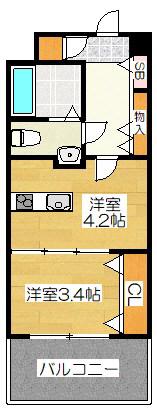 NO62 TOWERS AVANTGARDE 博多(2K/18階)の間取り写真