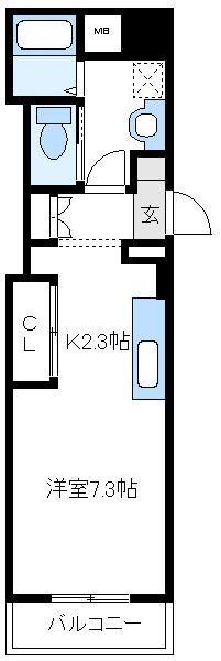 パステル八芳(1K/3階)の間取り写真