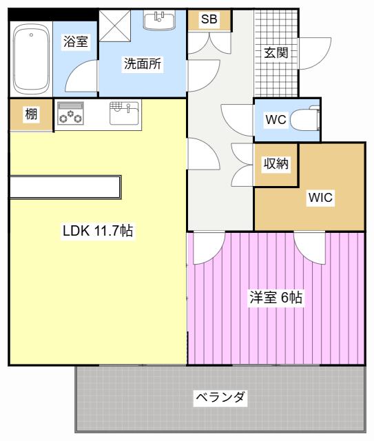 FORTUNA(1LDK/1階)の間取り写真