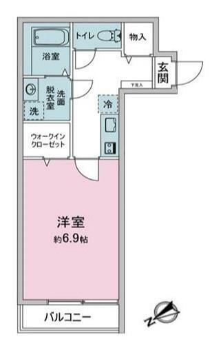 BESTSTAGEシリウス柳瀬川(1K/1階)の間取り写真