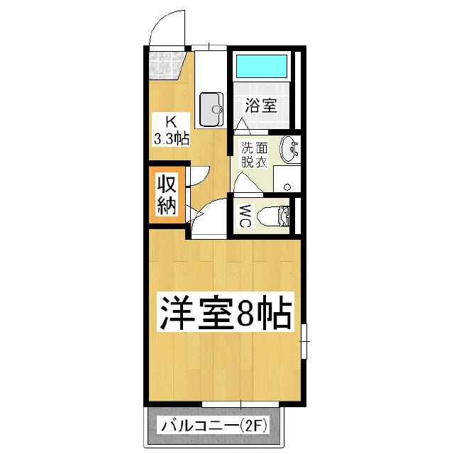 ディアス・ボヌールB(1K/1階)の間取り写真