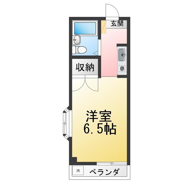 ヴィスタハウスNO5(ワンルーム/3階)の間取り写真