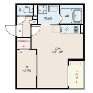 JACK OBATAMINAMII(1LDK/2階)の間取り写真