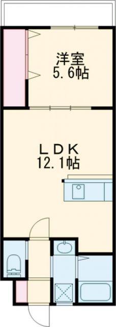 アヴェニール小菅(1LDK/1階)の間取り写真
